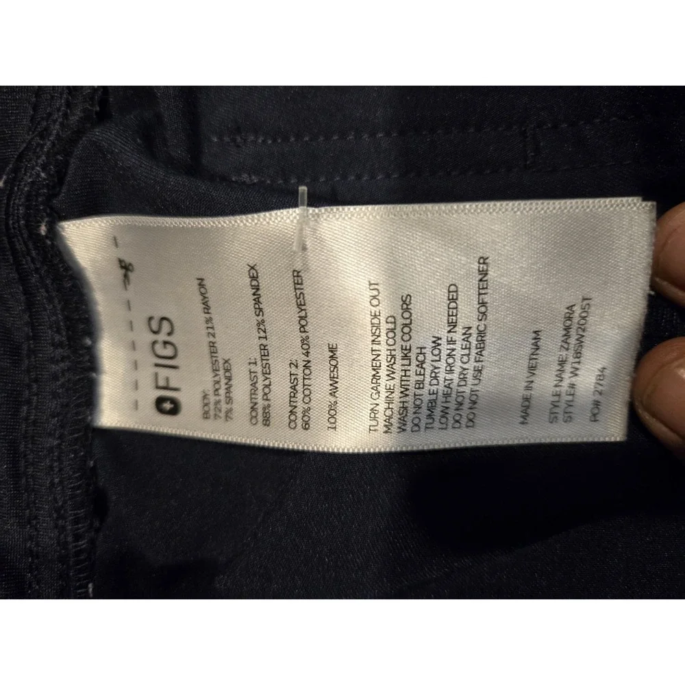 FIGS Zamora 2.0 Jogger Scrub Pants Women M Tall Navy Blue Technical Collection